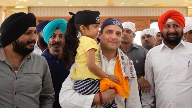 Congress President Rahul Gandhi arrives to pay obeisance at Gurudwara Singh Sabha, in Rajnandgaon, on Nov 10, 2018. (PTI File Photo) Congress President Rahul Gandhi arrives to pay obeisance at Gurudwara Singh Sabha, in Rajnandgaon, on Nov 10, 2018. (PTI File Photo)
