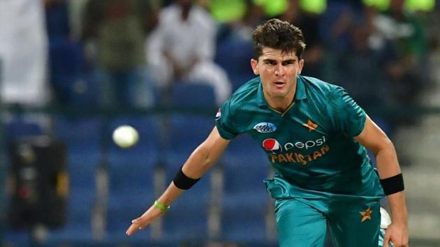 File: Pakistan's crickter Shaheen Afridi delivers a ball during the first T20 cricket match between Pakistan and New Zealand at the Abu Dhabi Cricket Stadium in Abu Dhabi.(AFP)