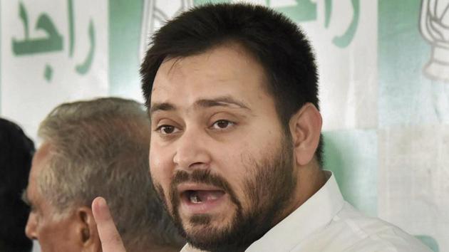 Rashtriya Janata Dal (RJD) leader Tejashwi Yadav addresses the media in Patna on September 11.(PTI Photo) Rashtriya Janata Dal (RJD) leader Tejashwi Yadav addresses the media in Patna on September 11.(PTI Photo)
