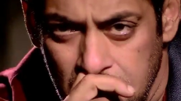 Salman Khan strikes a serious pose on Sunday’s episode of Bigg Boss.