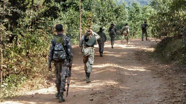 The encounter broke out early in the morning in Kanker’s Koyalibeda between Gome and Gattakal villages when a BSF team from Udanpur camp was on area domination exercise.(PTI) The encounter broke out early in the morning in Kanker’s Koyalibeda between Gome and Gattakal villages when a BSF team from Udanpur camp was on area domination exercise.(PTI)
