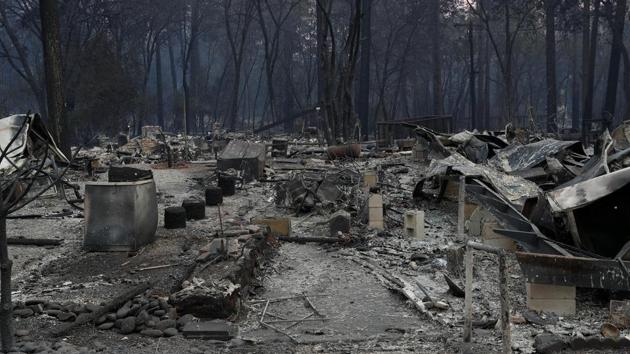 A view of homes destroyed by the Camp Fire is seen in Paradise, California, US. (REUTERS) A view of homes destroyed by the Camp Fire is seen in Paradise, California, US. (REUTERS)