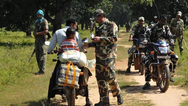 A CRPF unit on patrol in Chhattisgarh. In the upcoming Assembly elections, it’s the Maoist ideological project that is the real challenge -- it seeks to portray Indian democracy as a farce. (Samir Jana/Hindustan Times) A CRPF unit on patrol in Chhattisgarh. In the upcoming Assembly elections, it’s the Maoist ideological project that is the real challenge -- it seeks to portray Indian democracy as a farce. (Samir Jana/Hindustan Times)