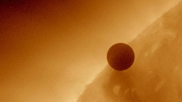 The image shows the planet Venus at the start of its transit of the Sun. ISRO has invited proposals from the international scientific community to carry out novel experiments on its planned Venus mission. (Reuters/NASA) The image shows the planet Venus at the start of its transit of the Sun. ISRO has invited proposals from the international scientific community to carry out novel experiments on its planned Venus mission. (Reuters/NASA)