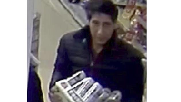 Undated photo released on October 24 by Britain's Blackpool Police, showing an alleged thief bearing a striking resemblance to Ross Geller, the character played by actor David Schwimmer on the TV show "Friends."(AP Photo)