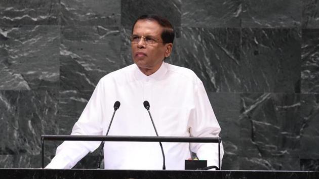 Sri Lankan President Maithripala Sirisena at the 73rd session of the General Assembly at the United Nations on September 25.(AFP File Photo)