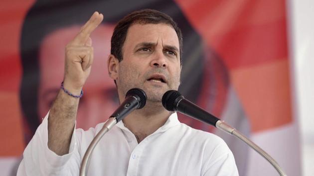 Congress president Rahul Gandhi Tuesday alleged that Prime Minister Narendra Modi has admitted to “theft” in the Rafale deal before the Supreme Court and to changes in the contract without asking the Indian Air Force.(PTI)