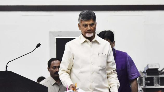 Andhra Pradesh Chief Minister N. Chandrababu Naidu Wednesday said the AP high court will shift from Hyderabad, the joint capital for Andhra Pradesh and Telangana, and start functioning from January 1, 2019.(Vipin Kumar/HT PHOTO)