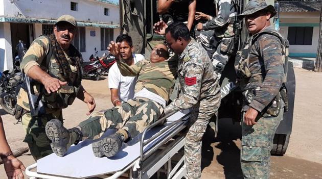 A senior police official on Wednesday said that five security personnel, including four BSF jawans, and a civilian were injured when Maoists blew up a truck with an IED in Chhattisgarh’s Bijapur district. The incident took place around 9 am at Bijapur Ghati, located around 7 km from Bijapur town, Deputy Inspector General (anti-Naxal operations), Sundarraj P told PTI. (HT Photo) A senior police official on Wednesday said that five security personnel, including four BSF jawans, and a civilian were injured when Maoists blew up a truck with an IED in Chhattisgarh’s Bijapur district. The incident took place around 9 am at Bijapur Ghati, located around 7 km from Bijapur town, Deputy Inspector General (anti-Naxal operations), Sundarraj P told PTI. (HT Photo)