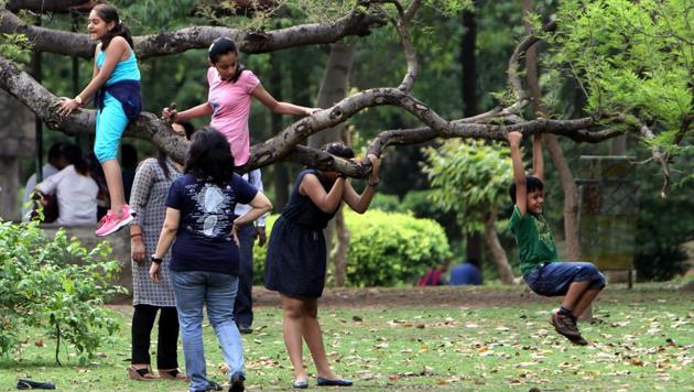 Children enjoying at Lodhi Garden in New Delhi. It is the perfect spot for a family picnic. (HT File Photo/ Arun Sharma)