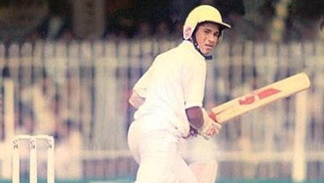 File image of Sachin Tendulkar playing his first Test match. (Sachin Tendulkar/Twitter) File image of Sachin Tendulkar playing his first Test match. (Sachin Tendulkar/Twitter)
