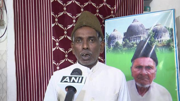 Iqbal Ansari, a party to the Ram Janmabhoomi-Babri Masjid title dispute case in the Supreme Court on Wednesday demanded security for the Muslims in Ayodhya and his family members (ANI at Twittter) Iqbal Ansari, a party to the Ram Janmabhoomi-Babri Masjid title dispute case in the Supreme Court on Wednesday demanded security for the Muslims in Ayodhya and his family members (ANI at Twittter)