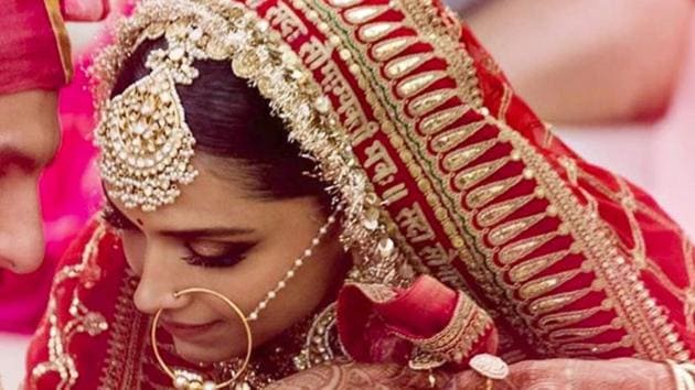 Deepika Padukone was stunning in a red Sabyasachi lehenga at her Sindhi wedding with Ranveer Singh in Italy.