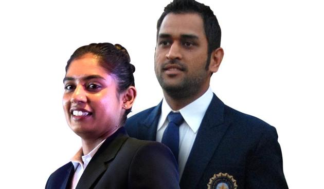 Left: Mithali Raj, captain of the Indian women’s cricket team; MS Dhoni, former captain of the Indian cricket team(HT Photos)