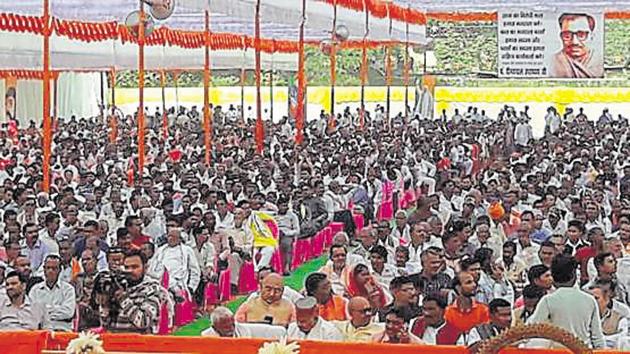 Supporters at MLC Dinesh Pratap Singh’s rally at GIC ground in Rae Bareli on Thursday. Singh quit the Congress and joined the BJP six months back on April 21. (HT File) Supporters at MLC Dinesh Pratap Singh’s rally at GIC ground in Rae Bareli on Thursday. Singh quit the Congress and joined the BJP six months back on April 21. (HT File)