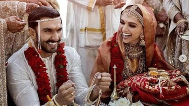 Love is in the air for the newlyweds, Deepika Padukone and Ranveer Singh who got married in a Konkani followed by a Sindhi ceremony.(Deepika Padukone / Official Instagram account)
