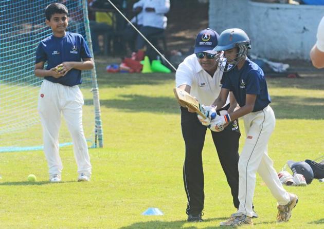 Yes, it is a coincidence that on the same date 29 years ago I made my Test debut against Pakistan. Time flies, but cricket is still alive in my heart, said Tendulkar, who was in the city to attend the training camp of Tendulkar Middlesex global academy (SHANKAR NARAYAN/HT PHOTO)