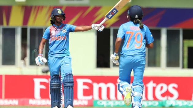 Harmanpreet Kaur (L) in action during the ICC Women’s World T20. (ICC) Harmanpreet Kaur (L) in action during the ICC Women’s World T20. (ICC)