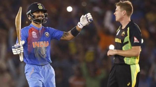 Virat Kohli (L) guided India to victory over Australia in the T20 encounter in Mohali in 2016. (BCCI) Virat Kohli (L) guided India to victory over Australia in the T20 encounter in Mohali in 2016. (BCCI)