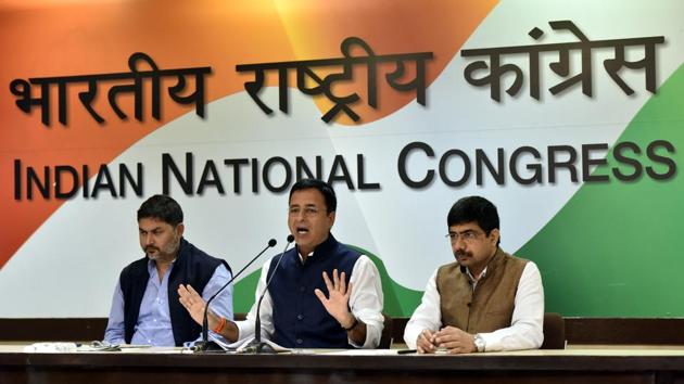 The Congress on Saturday said it would take up the “fraud on the constitution” being played out by the ruling BJP in Goa during the upcoming winter session of the Parliament. (Sonu Mehta/HT PHOTO) The Congress on Saturday said it would take up the “fraud on the constitution” being played out by the ruling BJP in Goa during the upcoming winter session of the Parliament. (Sonu Mehta/HT PHOTO)