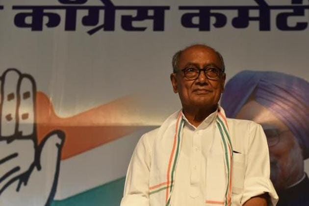 Senior Congress leader Digvijaya Singh at PCC headquarters in Bhopal, Madhya Pradesh on November 10. (Mujeeb Faruqui/HT File Photo) Senior Congress leader Digvijaya Singh at PCC headquarters in Bhopal, Madhya Pradesh on November 10. (Mujeeb Faruqui/HT File Photo)