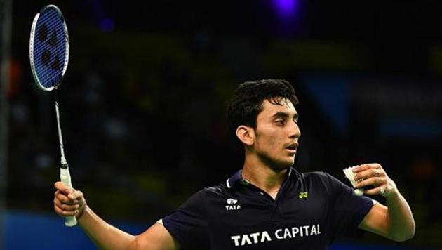 File image of India shuttler Lakshya Sen in action during a match.(Getty Images)