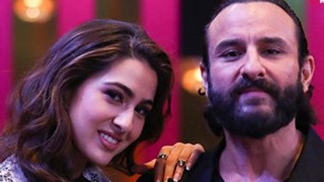 Saif Ali Khan and Sara Ali Khan in a promotional image from Sunday’s Koffee with Karan episode.