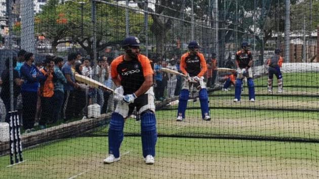 India batsmen practicing during team’s first training session in Australia.(BCCI/ Twitter)
