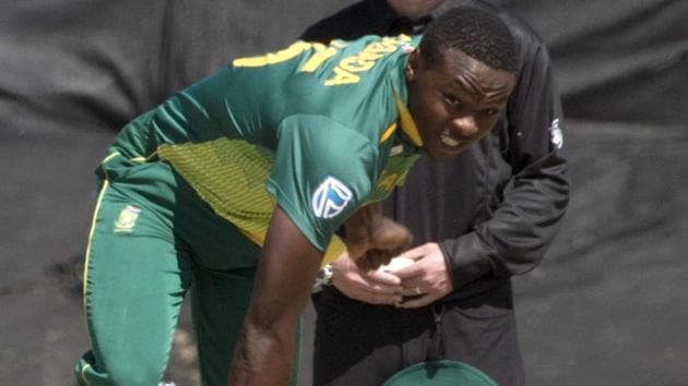 Kagiso Rabada bowls during the third One Day International cricket match between South Africa and Zimbabwe.(AFP)