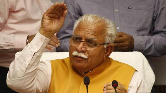 Haryana CM Manohar Lal Khattar has courted a controversy over his remarks on rape incidents.(Yogendra Kumar/HT PHoto)