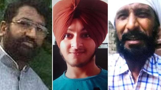 A combination photo of the three persons -- (from L to R) Sukhdev Kumar, Sandeep Singh, Kuldeep Singh - who died in the grenade attack at the Nirankari Bhawan in Amritsar’s Rajasansi, November 18, 2018. (HT Photo) A combination photo of the three persons -- (from L to R) Sukhdev Kumar, Sandeep Singh, Kuldeep Singh - who died in the grenade attack at the Nirankari Bhawan in Amritsar’s Rajasansi, November 18, 2018. (HT Photo)