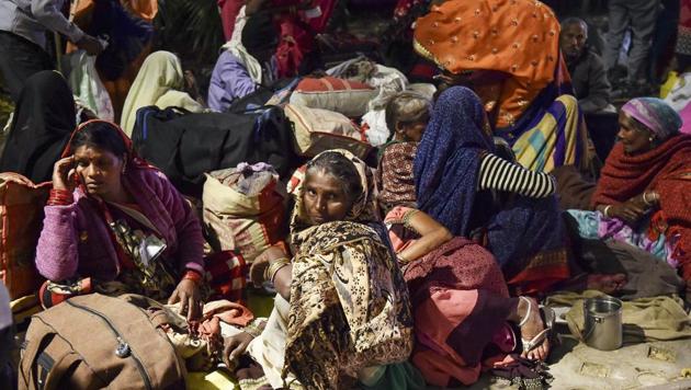 Farmers from Madhya Pradesh rest at Parliament Street after a protest against the state government earlier in the day, in New Delhi on October 29. (PTI Photo) Farmers from Madhya Pradesh rest at Parliament Street after a protest against the state government earlier in the day, in New Delhi on October 29. (PTI Photo)