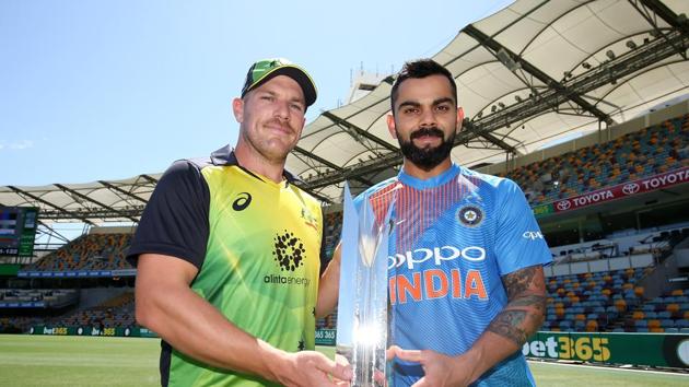 Virat Kohli of India and Aaron Finch of Australia pose during an International Twenty20 series media opportunity at The Gabba.(Getty Images) Virat Kohli of India and Aaron Finch of Australia pose during an International Twenty20 series media opportunity at The Gabba.(Getty Images)