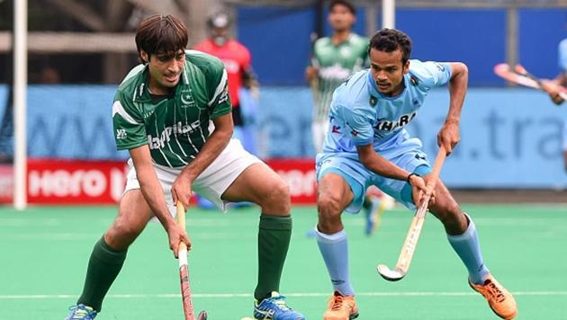 File picture: Pakistan's Rizwan Senior Muhammad (L) controls the ball during the field hockey match between Pakistan and India in the men's Group A of the World League semi-final (AFP/Getty Images) File picture: Pakistan's Rizwan Senior Muhammad (L) controls the ball during the field hockey match between Pakistan and India in the men's Group A of the World League semi-final (AFP/Getty Images)
