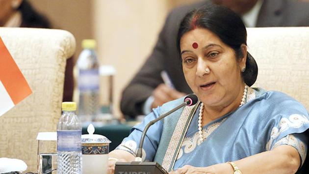 Sushma Swaraj made the announcement to not contest in the 2019 polls at a press meet in Indore on Tuesday morning(AFP File Photo)