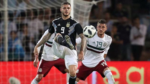 Argentina's Mauro Icardi in action against Mexico.(REUTERS)