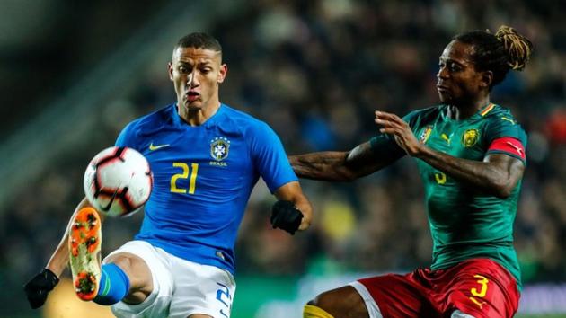 Brazil's Richarlison in action against Cameroon.(REUTERS)