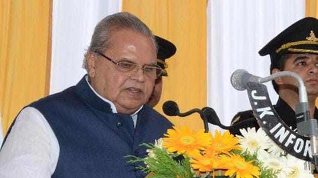 Jammu and Kashmir governor Satya Pal Malik.(HT Photo)