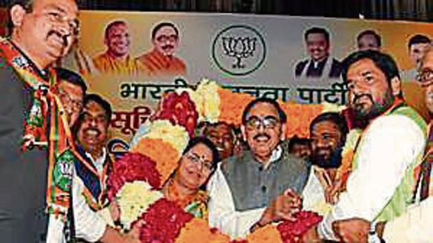 UP BJP chief MN Pandey at the dalit meet (HT Photo) UP BJP chief MN Pandey at the dalit meet (HT Photo)