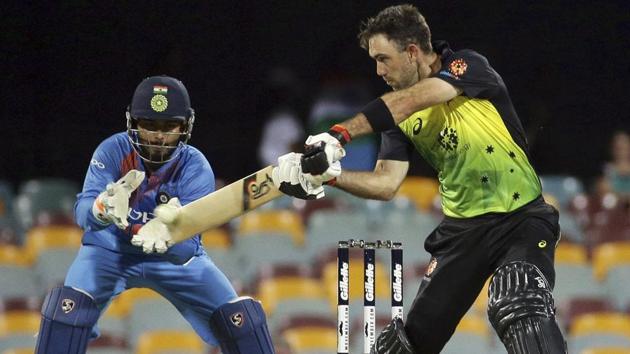 Australia's Glen Maxwell plays a shot as India's wicketkeeper Rishabh Pant, left, looks on. (AP) Australia's Glen Maxwell plays a shot as India's wicketkeeper Rishabh Pant, left, looks on. (AP)