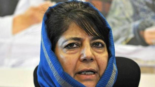 The dissolution, announced in a statement by Raj Bhawan, came after Mehbooba Mufti’s Peoples Democratic Party (PDP) and its arch-rival National Conference (NC) teamed up with the Congress for a shot at government formation with the support of 56 legislators in the 87-member assembly.(HT File Photo)