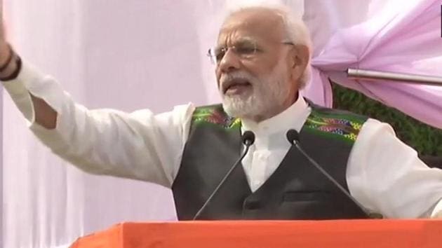 Intensifying his attack against the Congress ahead of the assembly elections in Mizoram, Prime Minister Narendra Modi on Friday said that the party’s priority is grabbing power and not people of Mizoram. Taking a strong objection to Congress MP Shashi Tharoor’s remark who had termed Naga headgear “outlandish”, the Prime Minister accused the Congress of being least bothered about aspirations of Mizos. (ANI) Intensifying his attack against the Congress ahead of the assembly elections in Mizoram, Prime Minister Narendra Modi on Friday said that the party’s priority is grabbing power and not people of Mizoram. Taking a strong objection to Congress MP Shashi Tharoor’s remark who had termed Naga headgear “outlandish”, the Prime Minister accused the Congress of being least bothered about aspirations of Mizos. (ANI)