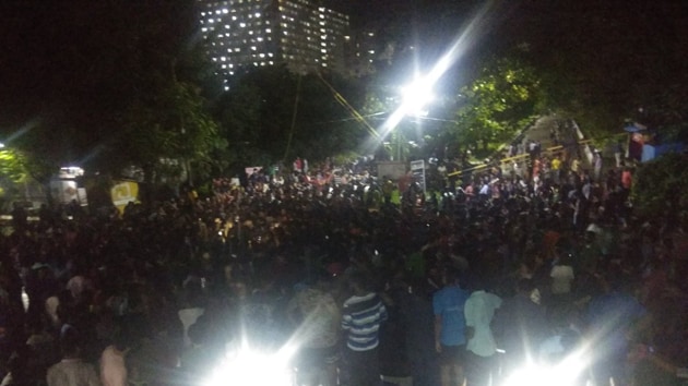 The students had Thursday protested inside the university, located at Kattankulathur on the outskirts of Chennai, alleging inaction on the part of the administration despite the victim’s complaint.(Arunshree13/Twitter)