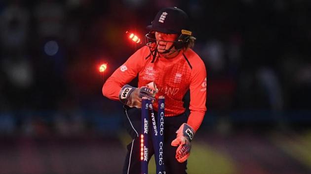 Deepti Sharma was run out for just seven. (ICC) Deepti Sharma was run out for just seven. (ICC)