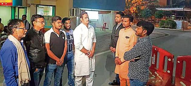 Congress leader Vikas Updhaya with other party members guarding EVMs in Bastar, Chhattisgarh, Friday. (HT file photo) Congress leader Vikas Updhaya with other party members guarding EVMs in Bastar, Chhattisgarh, Friday. (HT file photo)