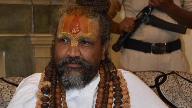 Swami Namdev Tyagi, popularly known as Computer Baba (pictured), was anointed as a minister of state by the BJP government.(HT File Photo)