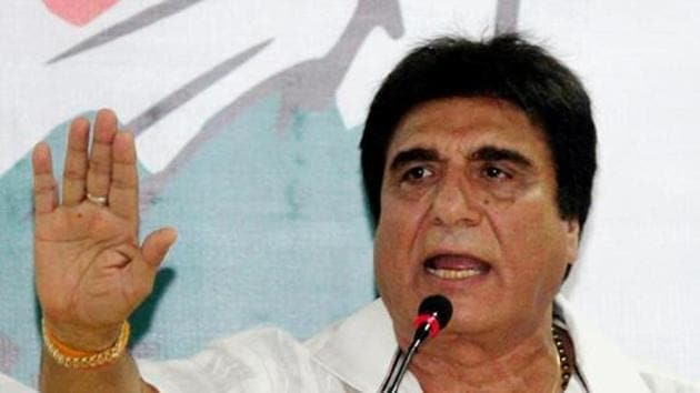 Raj Babbar made the remark while addressing a rally in poll-bound Madhya Pradesh’s Indore city on Thursday. MP goes to polls on November 28.(PTI)