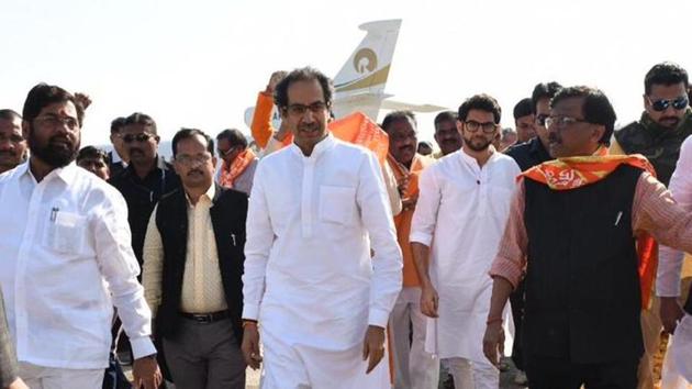Shiv Sena chief Uddhav Thackeray arrives in Ayodhya.(Shiv Sena/Twitter)