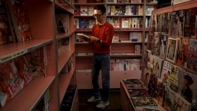 LGBT-related businesses are thriving with Taiwan’s liberal attitude earning it a reputation as Asia’s “gay capital”. One hub is the Gin Gin bookshop, which was raided by police in 2003 and 500 magazines seized. “We have fought a long fight and now have loyal customers coming to our shop at least once a year from all over the world,” said Yang Pingjing, one of its owners. (Ann Wang / REUTERS)