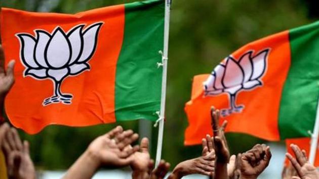 Supporters of Bhartiya Janta Party (BJP) wave party flags to their president Amit Shah on his arrival at Chennai on July 9, 2018. Shah arrived in Chennai on July 9 for a one-day visit. / AFP PHOTO / ARUN SANKAR(AFP File Photo)